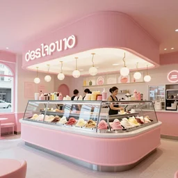 dieselpunk ice cream cafe interior, highly detailed, scoop bar, architectural digest, archdaily, sharp focus, architectural photography