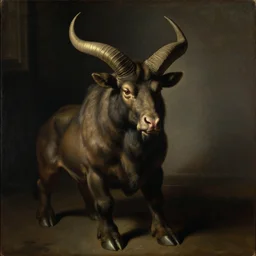 portrait of the minotaur by pietro annigoni, chiaroscuro, interior, 1 9 4 5, oil on canvas, national portrait gallery
