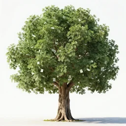 realistic photo of big money tree, very sharp focus, in the style of greg rutswoski, very hyper realistic, highly detailed, fantasy art station