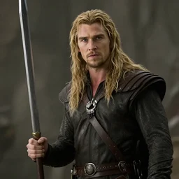 film still of Christian Bale as Legolas in The Two Towers movie, 4k