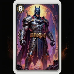 elegant hyper realistic intrincated concept art full body portrait painting, trading card game art, of a translucent muscular dark gritty warhammer hellraiser batman, wearing ornated armor, vivid color scheme, scary atmospheric lighting, on a ruined heaven gates, in the style of cristian sauret