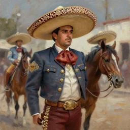 concept art of mariachi, cinematic shot, aaa game concept art oil painting by jama jurabaev, extremely detailed, brush hard, artstation, high quality, brush stroke