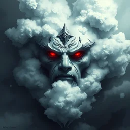 strife's face in a cloud, artstation, high contrast, highly detailed, epic, 4 k, artstation, greg rutkowski