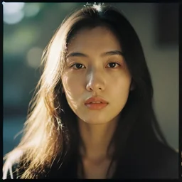 a portrait photography of a woman with long hair. agfa vista 4 0 0 film. detailed. depth of field. cinematic. lens flare. grainy film. warm light.