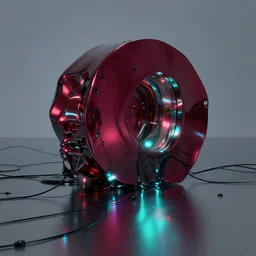 technologic, cell shaded, hyperrealism, reflective metal surface, highly refractive material, chiaroscuro!!, minimalism!!, maroon highlight, hdr!!, loose wires, black ooze, cyan light, vibrant, multiple lights, by gil elvgren and greg rutkowski and ilya kuvshinov and anton fadeev and giger