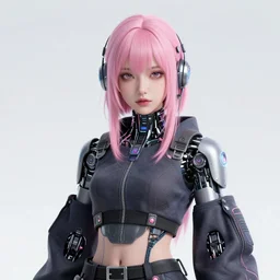 cyberrobot girl with pink hair, wearing cyberpunk intricate streetwear, beautiful, detailed portrait, intricate complexity, ilya kuvshinov, cell shaded, 4 k, concept art, by wlop, ilya kuvshinov, greg rutkowski