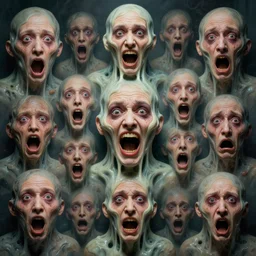 creepy morphing melting sliding stretching facial expressions facial features eyes mouth screaming shouting happy sad mad glad emotional everything faces everywhere apophasis primordial 8 k psychedelic trippy gorgeous