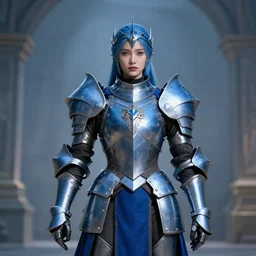 portrait of a fantasy azure knight