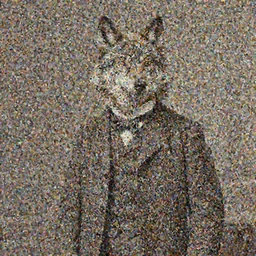 anthropomorphic furry wolf in a suit, 1900s picture