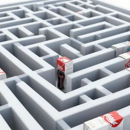 Lost in a maze of soda boxes