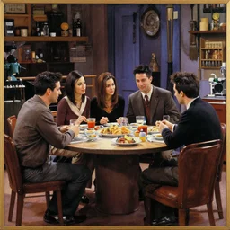 a painting of a Friends episode in the style of Caravaggio.