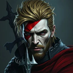 portrait david bowie, dark souls style, warrior, gael knight, ashen warrior, detailed portrait