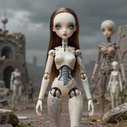 portrait of a beautiful jointed art doll, super dollfie, bjd, surreal, simon stalenhag, omar rayyan, intricate, 8 k render in octane, sharp focus, award winning landscape photography, trending on artstation