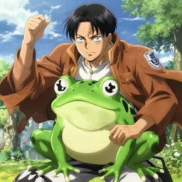 attack on titan but the titan is a frog, key anime visual