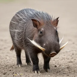 a warthhog with long tusks
