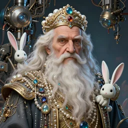 maximalist overdetailed handsome masculine wise old male genie portrait by adoryanti, machine. delusions, holosomnia, electrixbunny, rendered in discodiffusion. decorated with pearls and gems, behance hd. by wlop, studio ghibli. ilya kuvshinov, igor goryunov artgerm. ray tracing hdr polished sharp