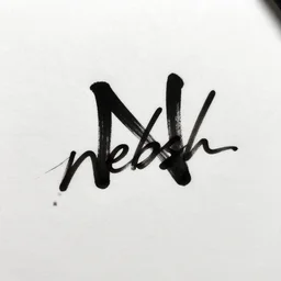logo for an artist nebsh, signature