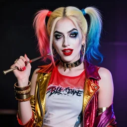 Lady Gaga as Harley Quinn, modern art, trending on artstation