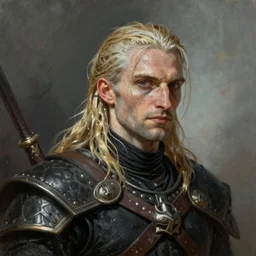 geralt of rivia after a hunt, dressed as a sorcerer, award winning, paint detailed digital artstation, close up, portrait hd 4 k, by monet and greg rutkowski and gaston bussiere and craig mullins and j. c. leyendecker, hd 1 1. 0