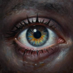 eye of the beholder, horror, oil painting