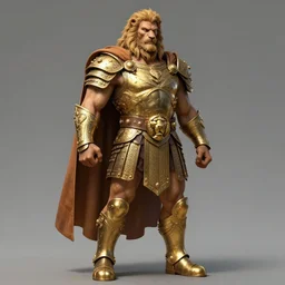 hercules in lion ornamented armor, wearing cape, beksinski, hercules concept art, weta workshop concept art