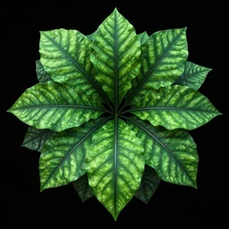 highly detailed over dimensional green leaves that are not from this world with black vaines, fantasy, photorealism