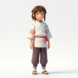 full body 3d render of Chihiro as a Pixar Character, studio lighting, white background, blender, trending on artstation, 8k, highly detailed