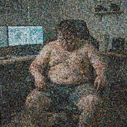 dirty room, depression scene, very fat man in a gamer chair.