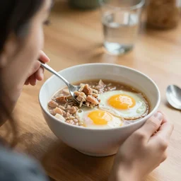 a person eating a bowl of hardware for breakfast, 2 4 mm photo
