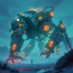 behemoth machine mecanical creature robot of horizon forbidden west horizon zero dawn bioluminiscence, art gta 5 comics, official fanart behance hd artstation by jesper ejsing, by rhads, makoto shinkai and lois van baarle, ilya kuvshinov, ossdraws borderlands and by feng zhu and loish and laurie greasley, victo ngai, andreas rocha, john harris alena aenami artworks in 4 k