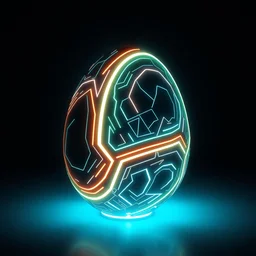 glowing tron inspired egg design
