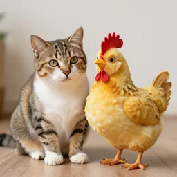a cat and chicken hybrid