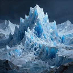 hyper detailed 3 d render. astral ice glacier. iridescent textures. highly detailed fantasy science fiction painting by vrubel and chris cunningham. dark and volumetric. artstation