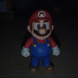 low resolution, bad quality, nightfootage security cam footage of cursed mario, grainy, low res