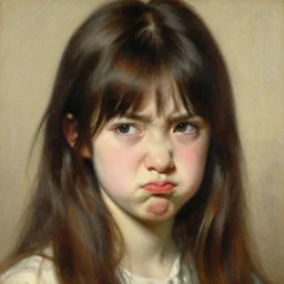 detailed portrait of pouting anime girl, painting by gaston bussiere, craig mullins, j. c. leyendecker
