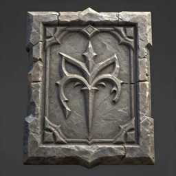 an ornate stone slab, stylized stl, 3 d render, activision blizzard style, hearthstone style, darksiders art style, rhads style