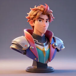 hyperrealistic 3 d render of a bust of knight with futuristic fashion elements created by yuuki morita and ludvig holmen, brilliantly colored, kingdoms of ether, octane render, 3 d animated, unreal engine 5, volumetric lighting, hdr, studio lighting, smooth surface, 8 k
