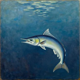 the dream of a barracuda, oil painting by Max Ernst
