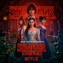 Stranger Things meets the Bridgerton, Netflix series advertisement,