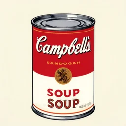 pop art, campbell's soup can, by rembrandt