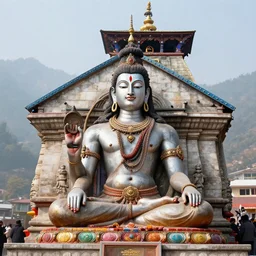 lord shiva meditating behind kedarnath temple, uttarakhand, photography by alexey kurylev, beautiful, india, heavily detailed