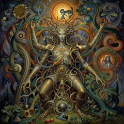 divine chaos engine by roger dean and andrew ferez, symbolist, visionary, detailed, realistic, surreality, art forms of nature by ernst haeckel
