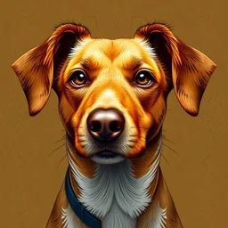 outstanding cute caramel mongrel dog intricate artwork, illustration by tooth wu and wlop and beeple, greg rutkowski, beautiful floppy ears, very coherent symmetrical artwork, cinematic, high detail, mutt, portrait, octane render, unreal engine, 8 k, vibrant colors, smooth gradients, high contrast, f 1. 2