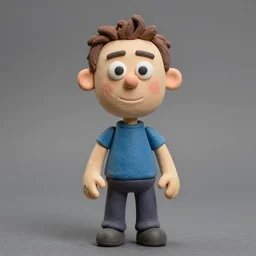 claymation man with an extra wide head