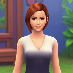Screenshot of Emma Watson in The Sims
