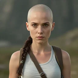 bald Lara Croft without any hair