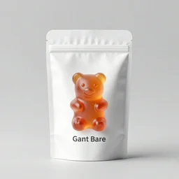 original design concept of a minimalist packaging for gummy bears, studio lighting, minimalist style