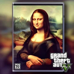 Mona Lisa in Grand Theft Auto 5 cover art, epic, 4k resolution, extremely detailed, very sharp, artstation, digital art, vibrant,