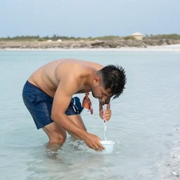 first human to adapt to drinking saltwater