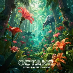 octane render weta digital movie poster vaporwave aesthetic jungle heaven 4 d showcase demoreel beautiful bloom